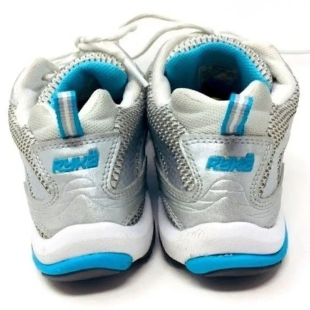 Ryka Enhance 2 gray silver and blue lace up sneakers 7.5 BoxC vintage style